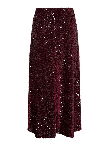 Pieces - Pckam Ankle Skirt - 4859160 Tawny Port Tawney Port Sequins