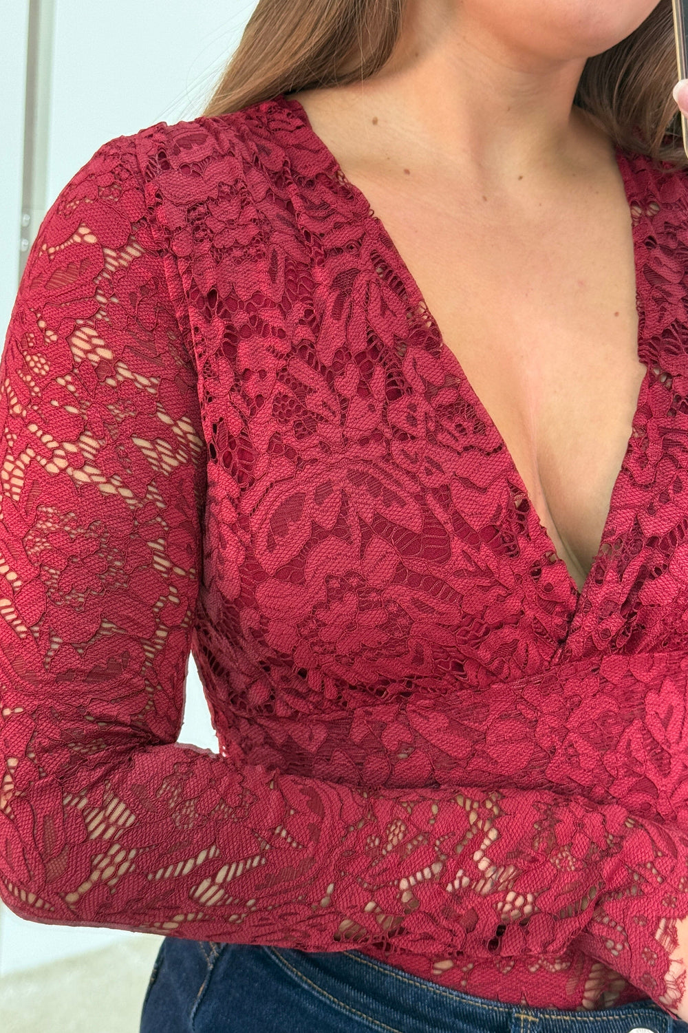 A-bee - Anabella Bodystocking - Burgundy Bodystockings