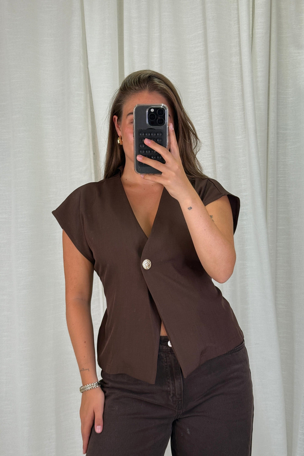 A-bee - Clarice Top - Dark Maroon Toppe