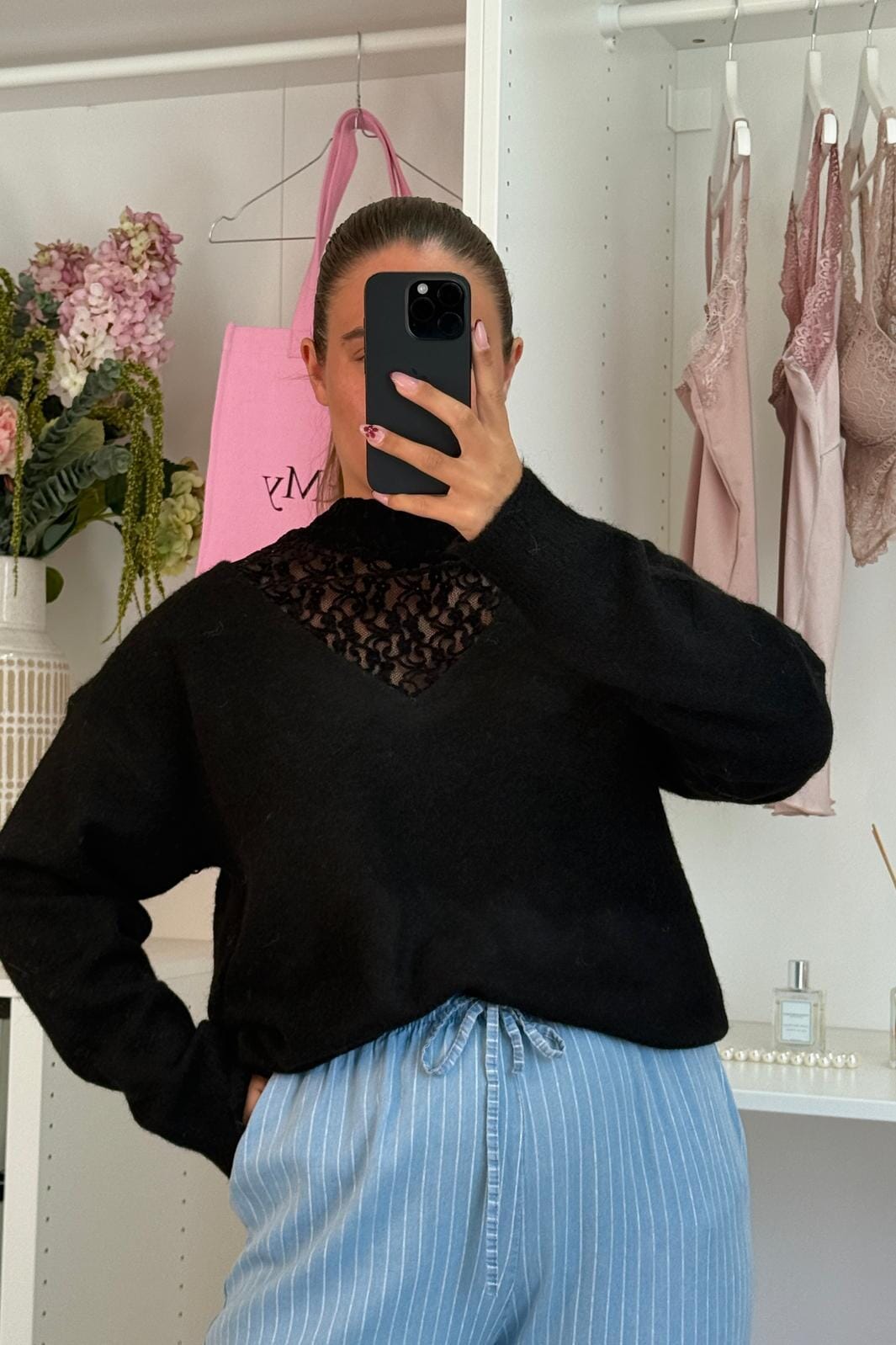 A-bee - Clarisse Striktrøjer - Black Strikbluser