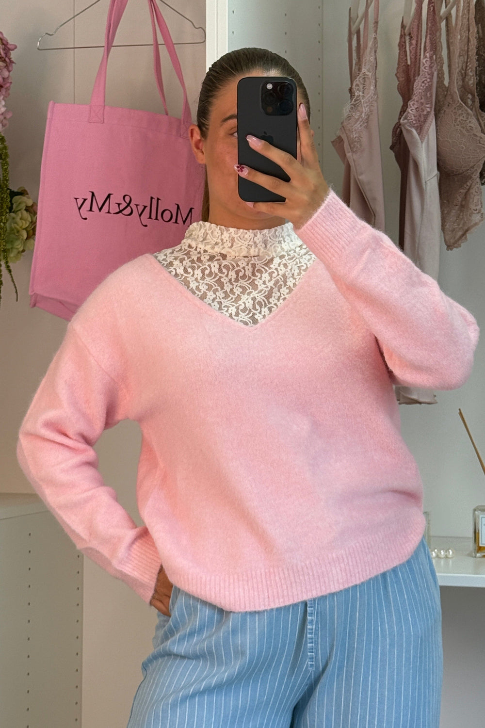 A-bee - Clarisse Striktrøjer - Pink Strikbluser