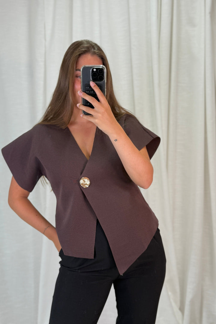 A-bee - Daria Top - Chocolate Toppe