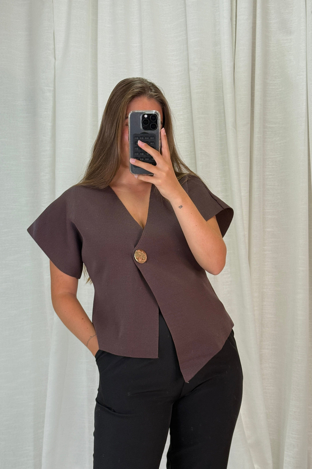 A-bee - Daria Top - Chocolate Toppe