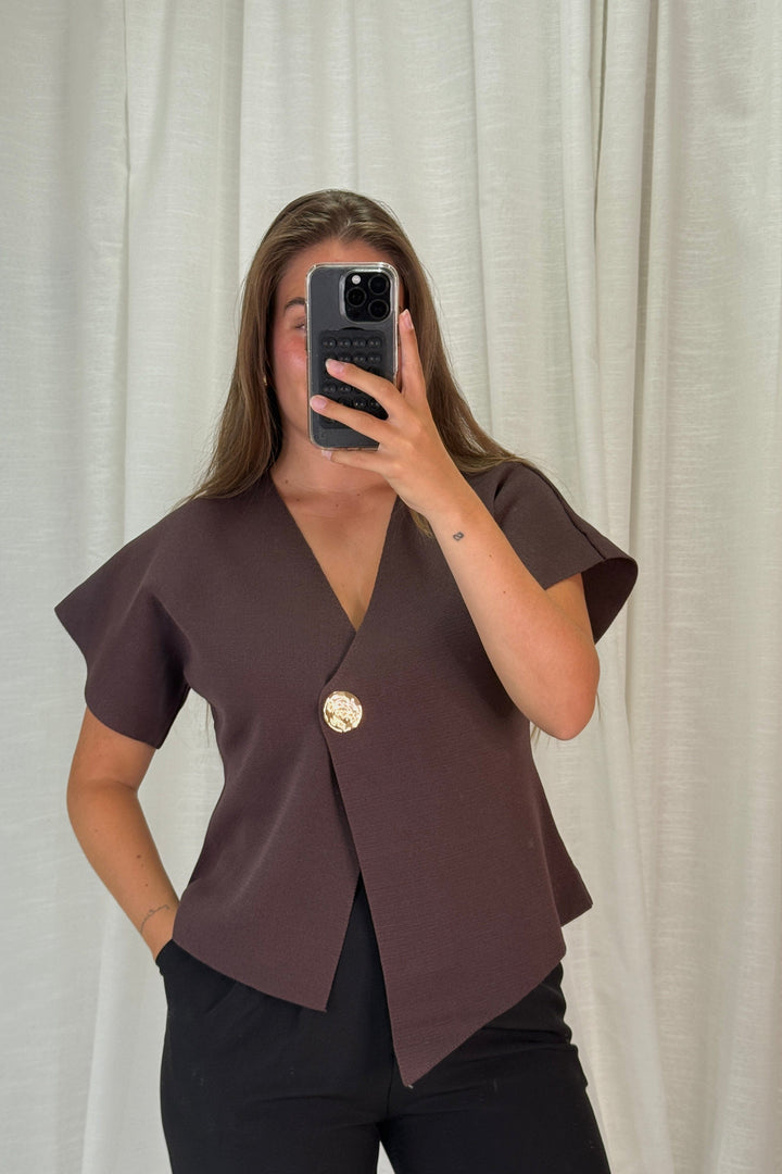 A-bee - Daria Top - Chocolate Toppe