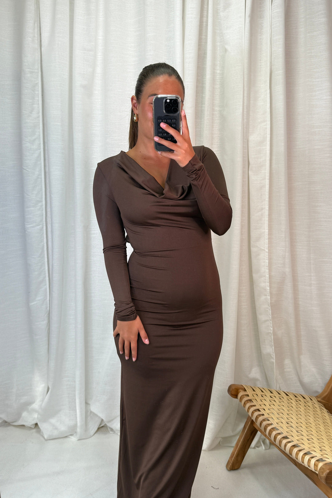 A-bee - Serena Dress - Brown Kjoler