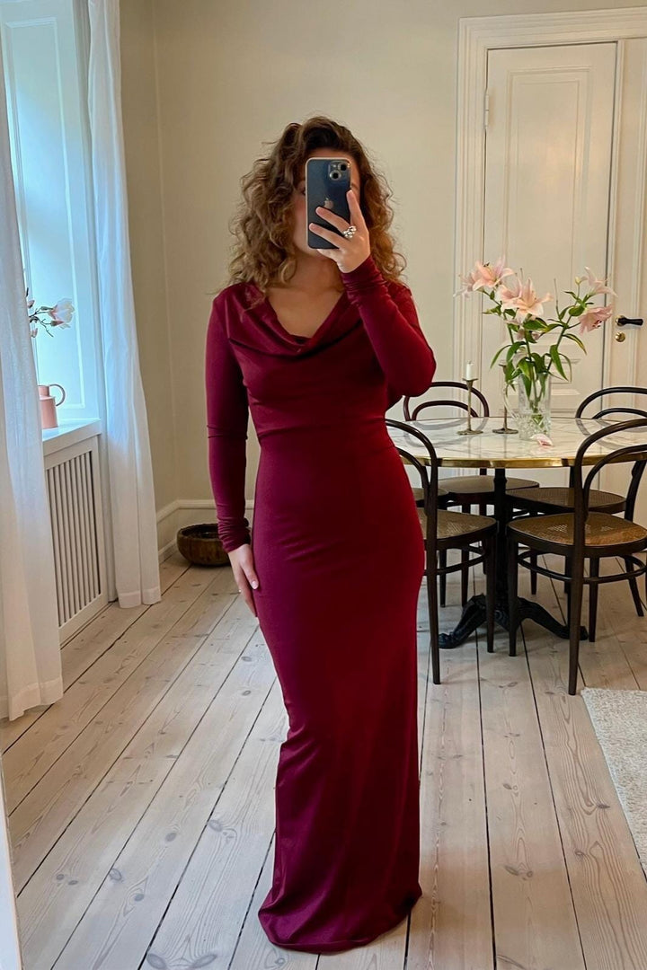 A-bee - Serena Dress - Burgundy Kjoler