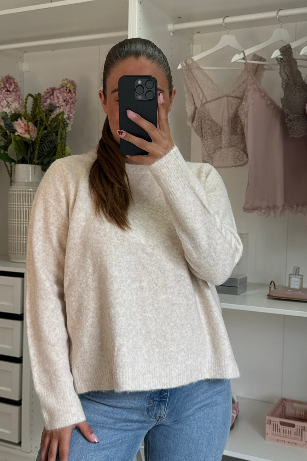 A-bee - Tina Striktrøjer - Rose Shadow Strikbluser