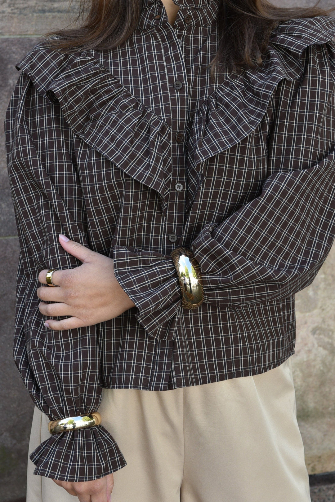 A-View - Darcy Shirt AV8188 - 156 - Brown/Sand Skjorter