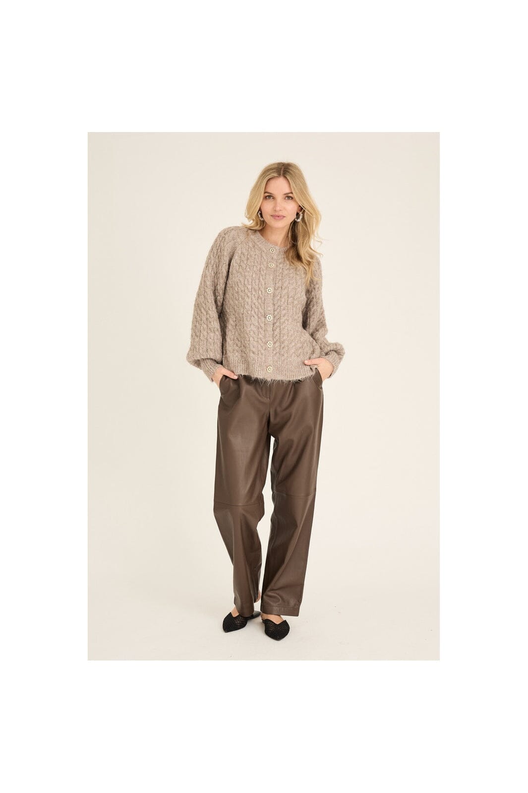 A-View - Kabba Knit Cardigan AV6022 - 118 - Light Brown