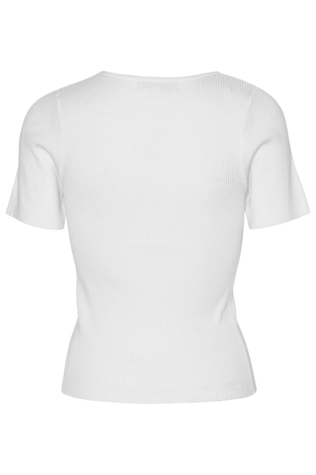 A-View - Rib Knit Short Sleeve Top - 000 White