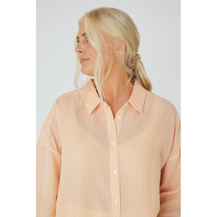 A-View - Sonja Shirt - 867 Orange/White Skjorter