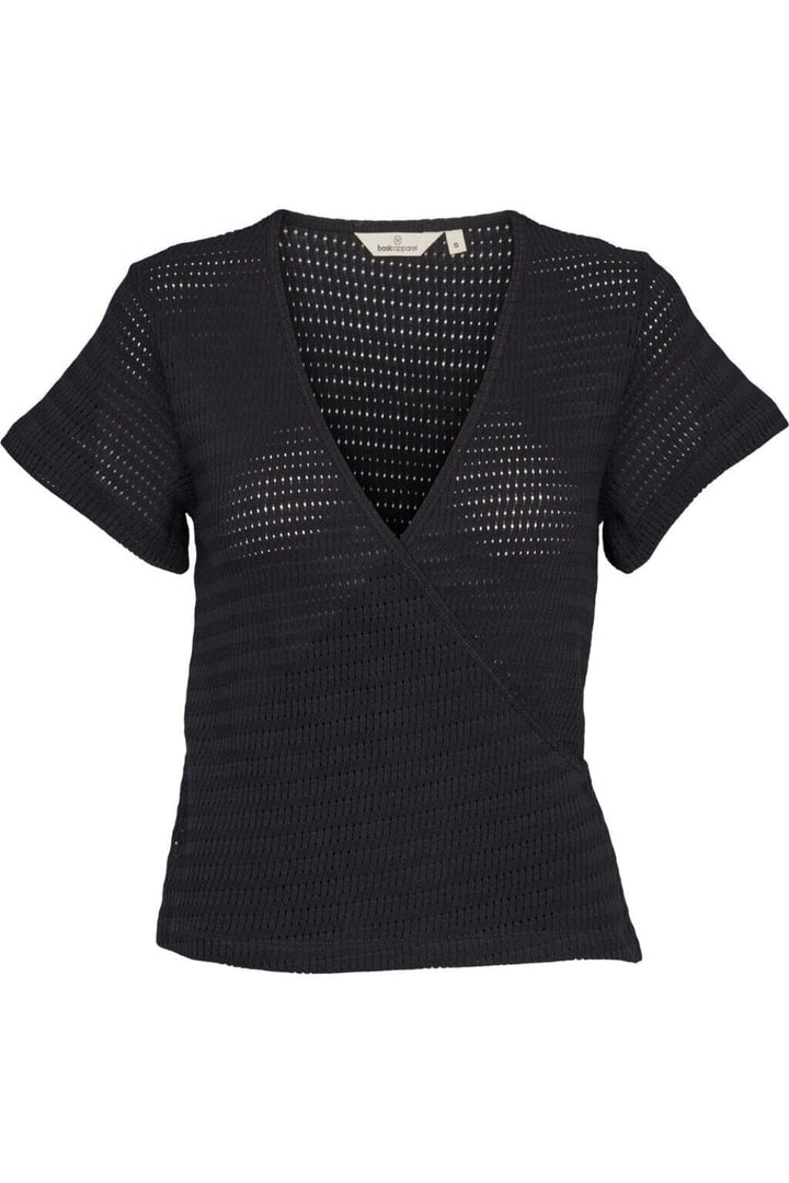 Basic Apparel - Karla Wrap Top GOTS - 001 Black