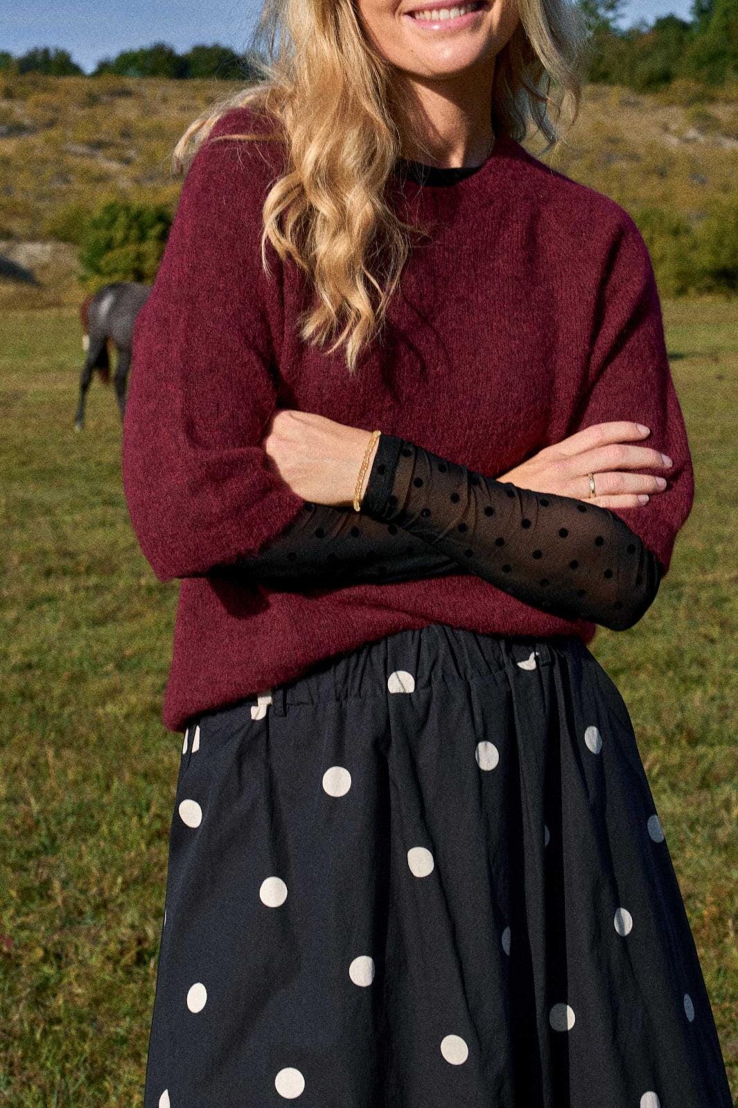 Black Colour - Bcdell Knit Jumper 1162 - Wine Strikbluser