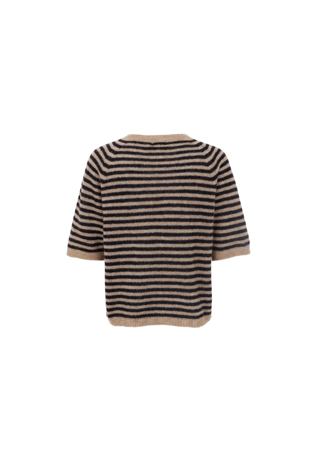 Black Colour - Bcdell Striped Jumper 1214 - Black