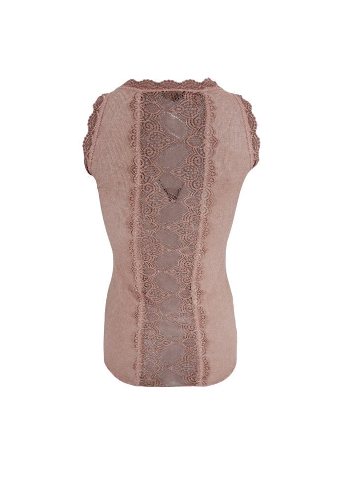 Black Colour - Bcivy Rib Top - Rose Toppe