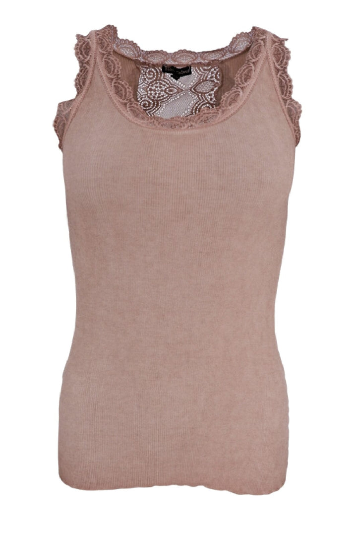 Black Colour - Bcivy Rib Top - Rose Toppe