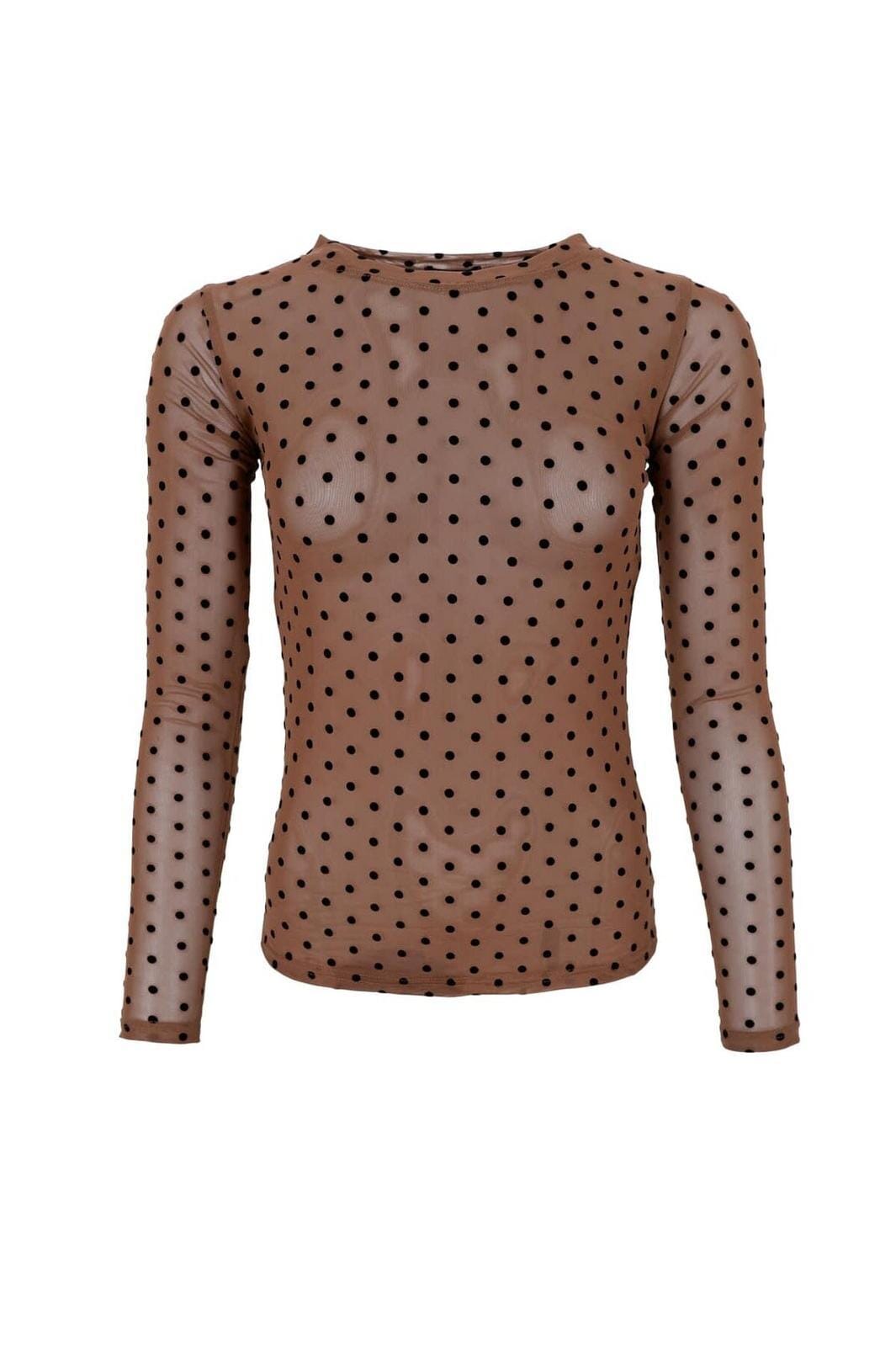 Black Colour - Bcjennie Dotted Mesh Blouse 40611 - Shirts - Nougat Bluser