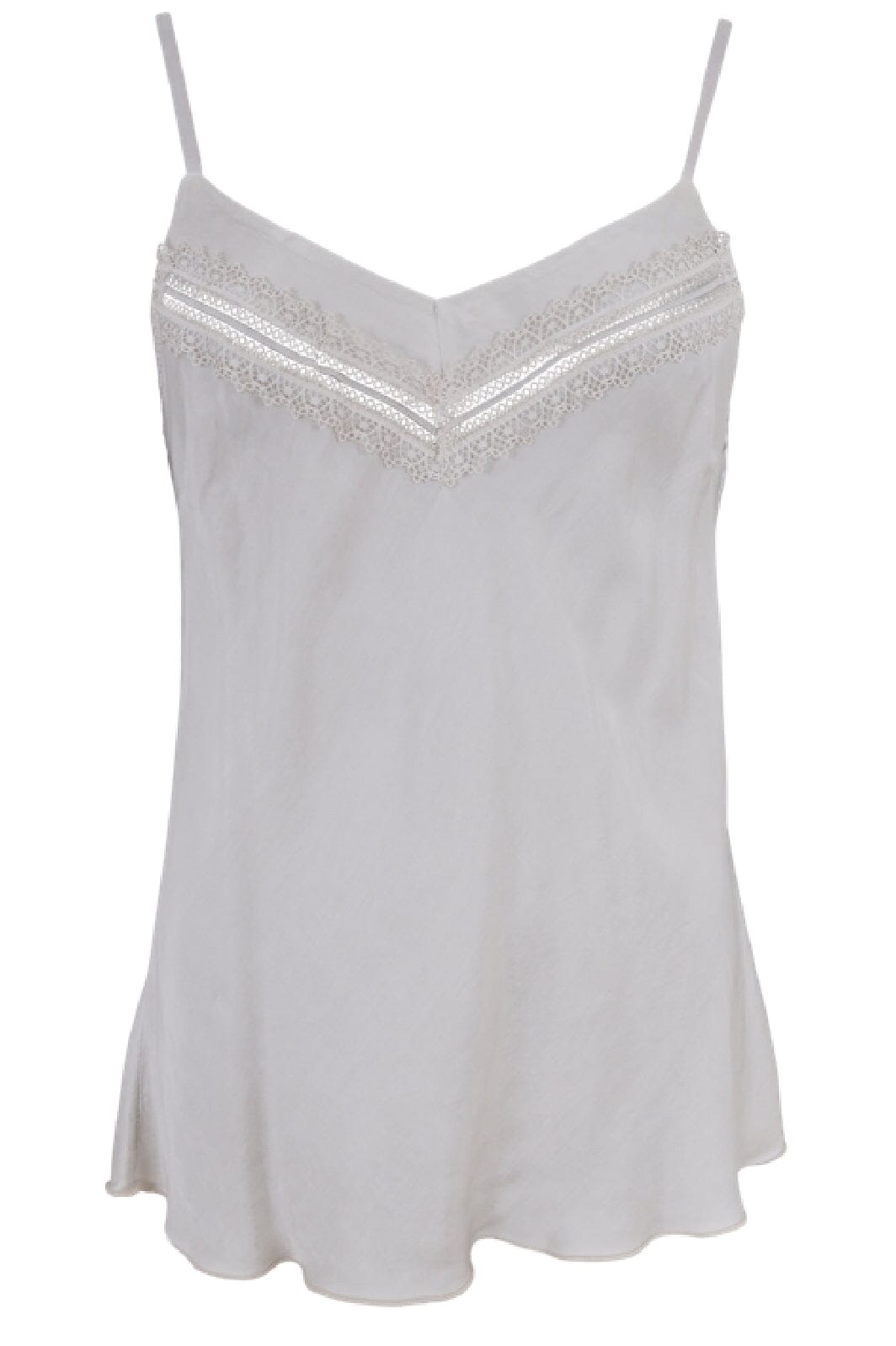 Black Colour - Bclou Satin Strap Top - Ivory