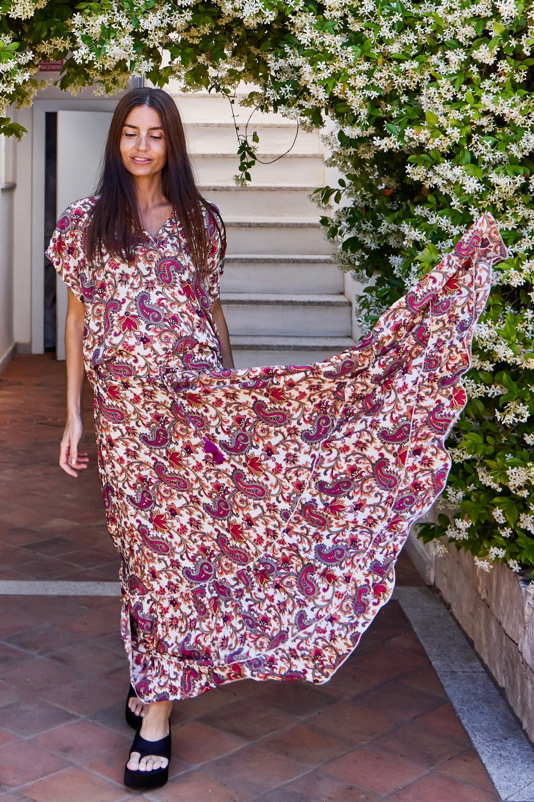 Black Colour - Bcluna Maxi Frill Skirt 39133 - Vivid Rouge Nederdele