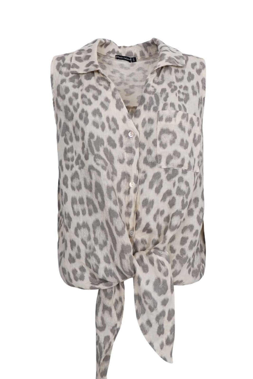 Black Colour - Bcmelina Sleeveless Tie Shirt 40911 - Natural Leo