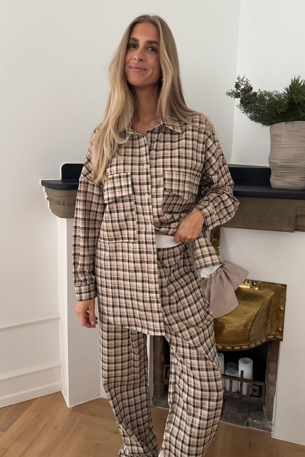 BYIC - Theldaic Shirt - bbc Beige Black Checks Skjorter