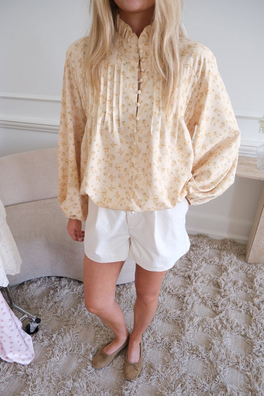 BYIC x Molly&My - Ingeborgic Shirt A23929 - Yellow Flower Print Skjorter