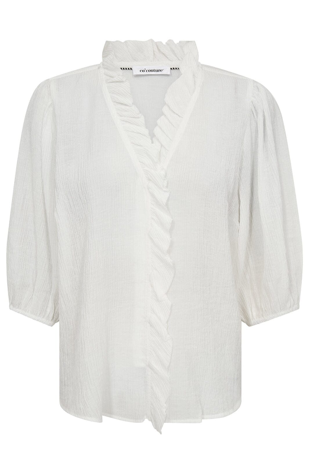 Co´Couture - Anikacc Frill Ss Shirt 35905 - 11 - Off White Skjorter