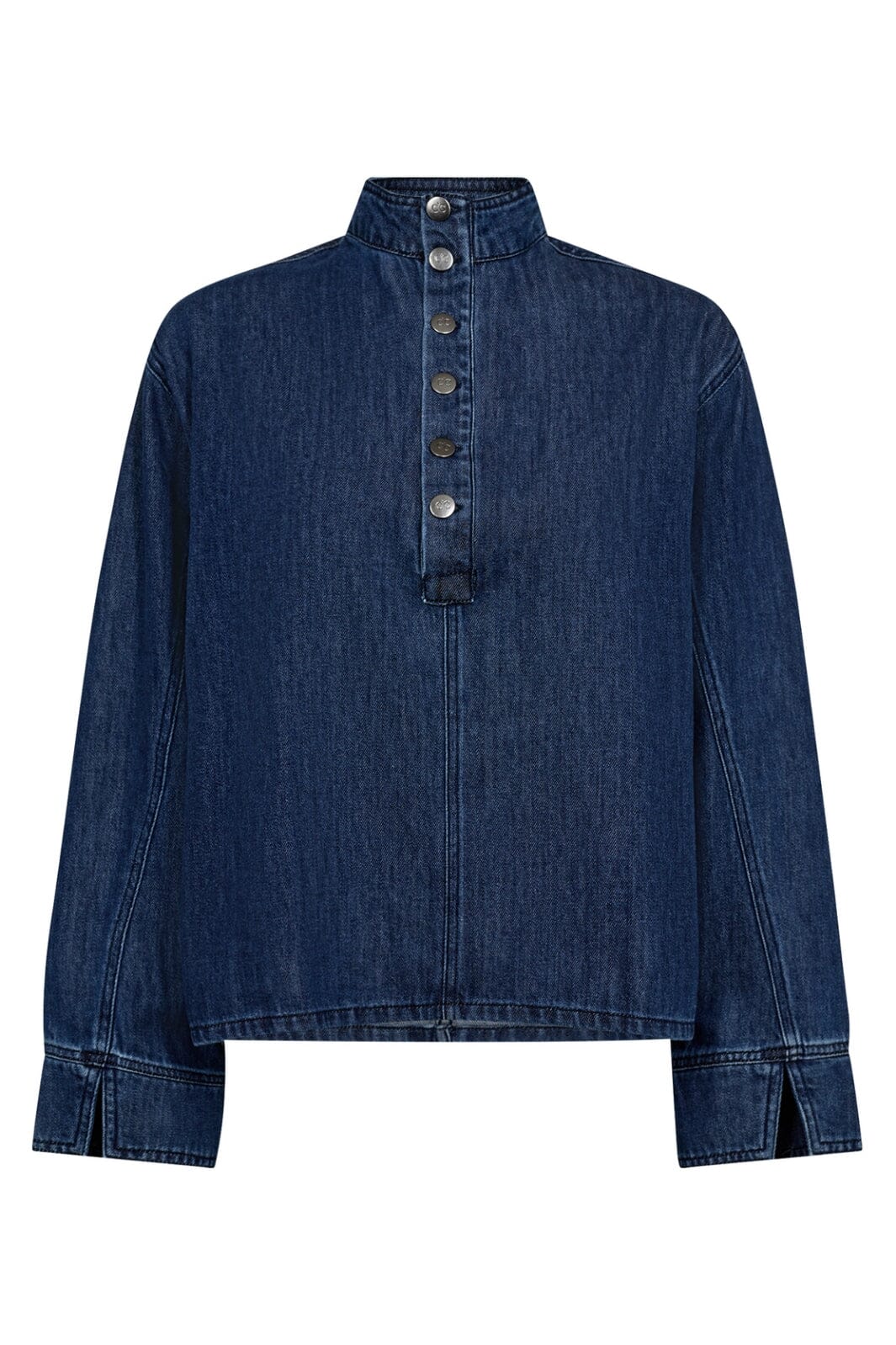 Co´Couture - Azminacc Denim Placket Blouse 35948 - 552 - Denim Blue