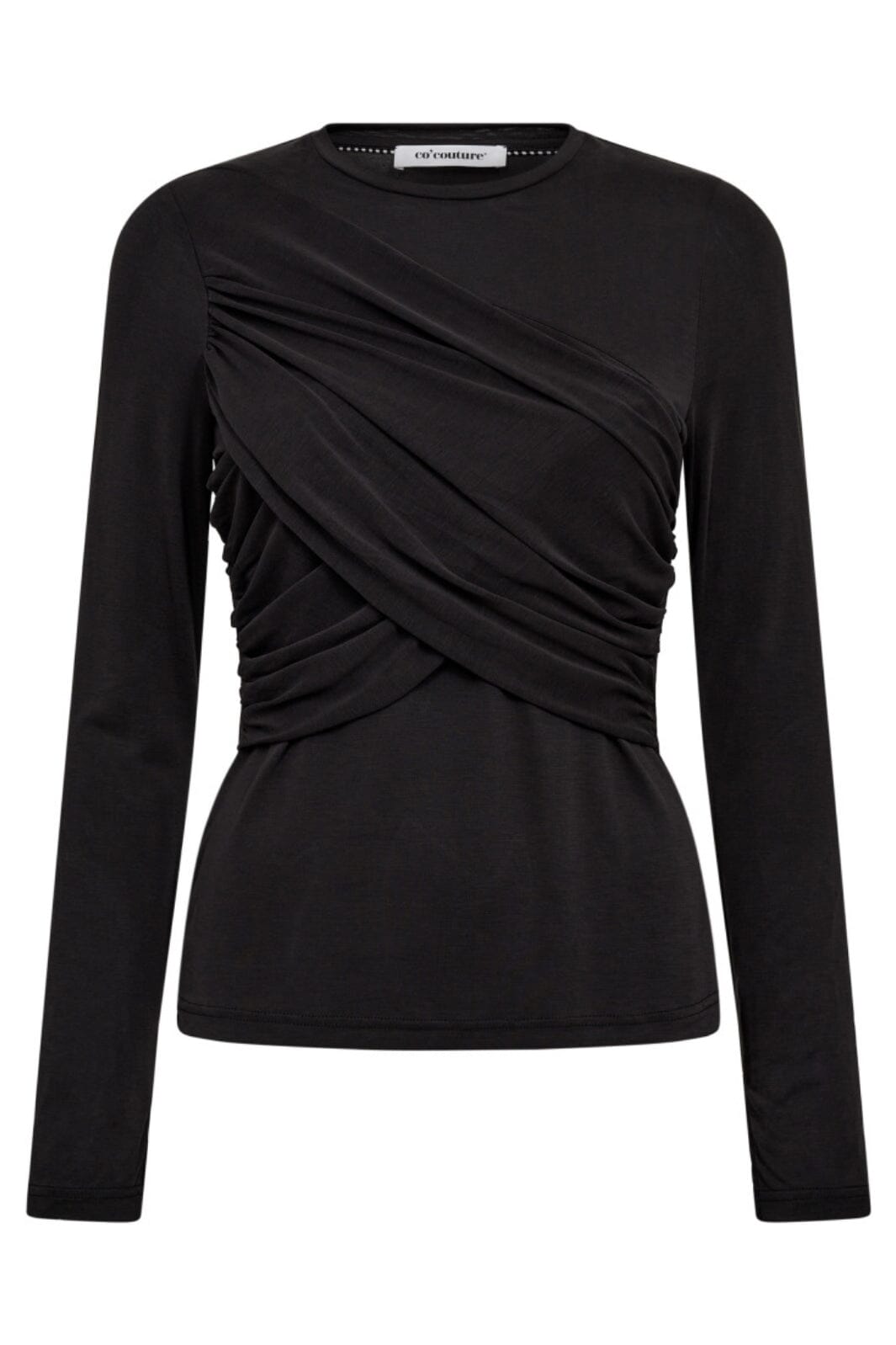 Co´Couture - Camillacc Drape Ls Blouse 33190 - 140 - Dark Grey