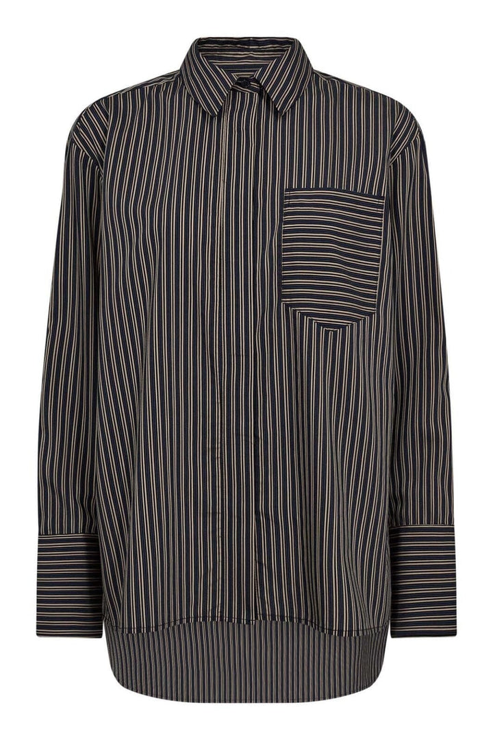 Co´Couture - Finacc Stripe Shirt 35880 - 96 - Black Skjorter