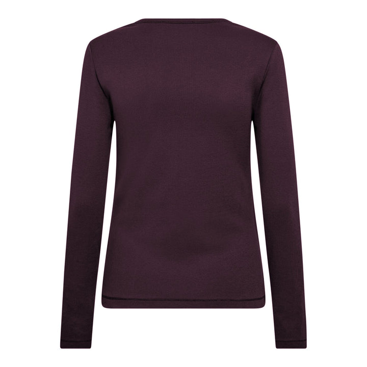 Co´Couture - Grannycc Embroidery Ls Tee 33180 - 67 - Plum Bluser
