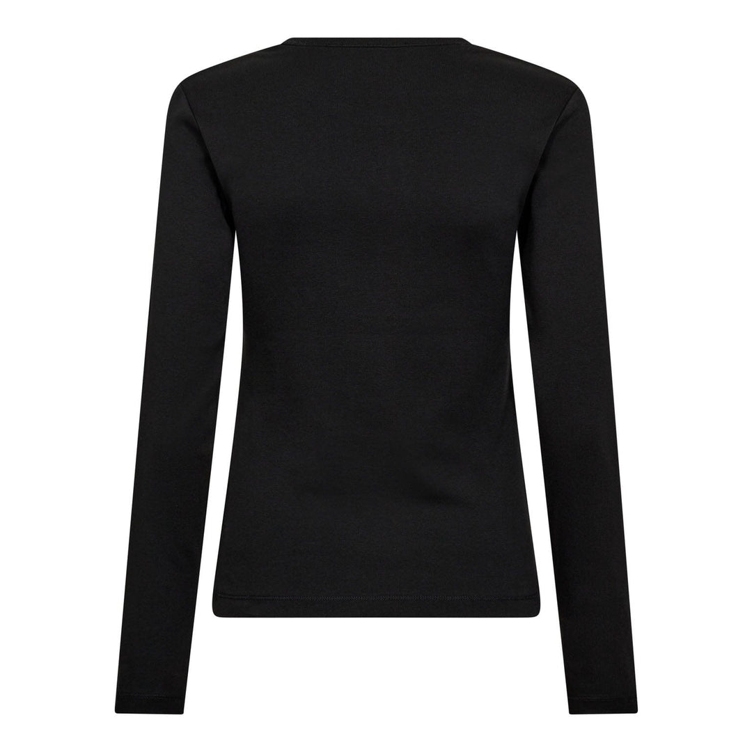 Co´Couture - Grannycc Embroidery Ls Tee 33180 - 96 - Black T-shirts