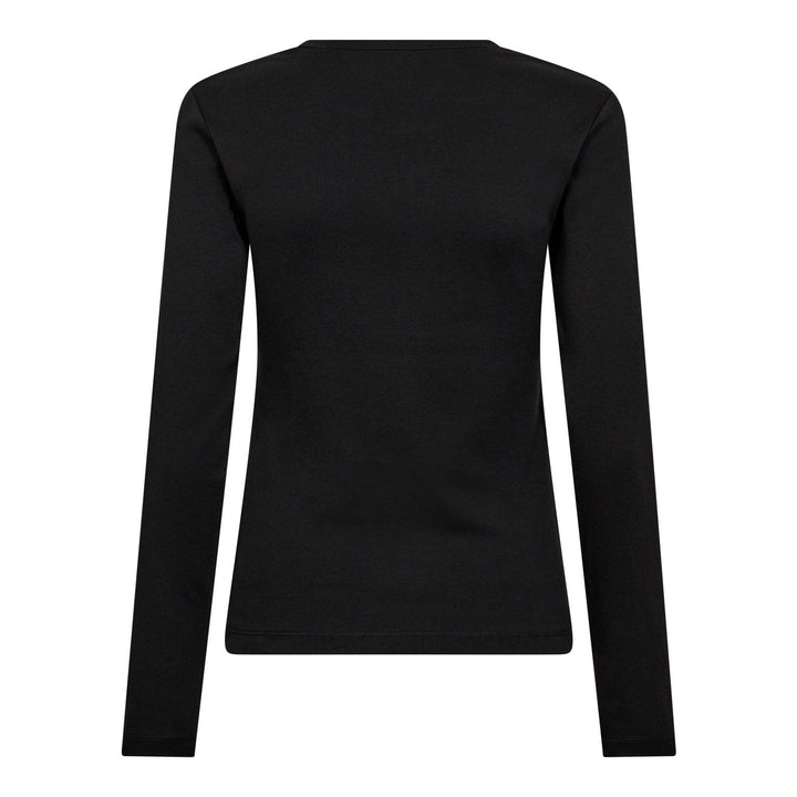 Co´Couture - Grannycc Embroidery Ls Tee 33180 - 96 - Black T-shirts