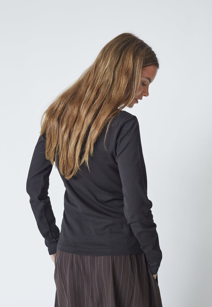 Co´Couture - Grannycc Embroidery Ls Tee 33180 - 96 - Black T-shirts