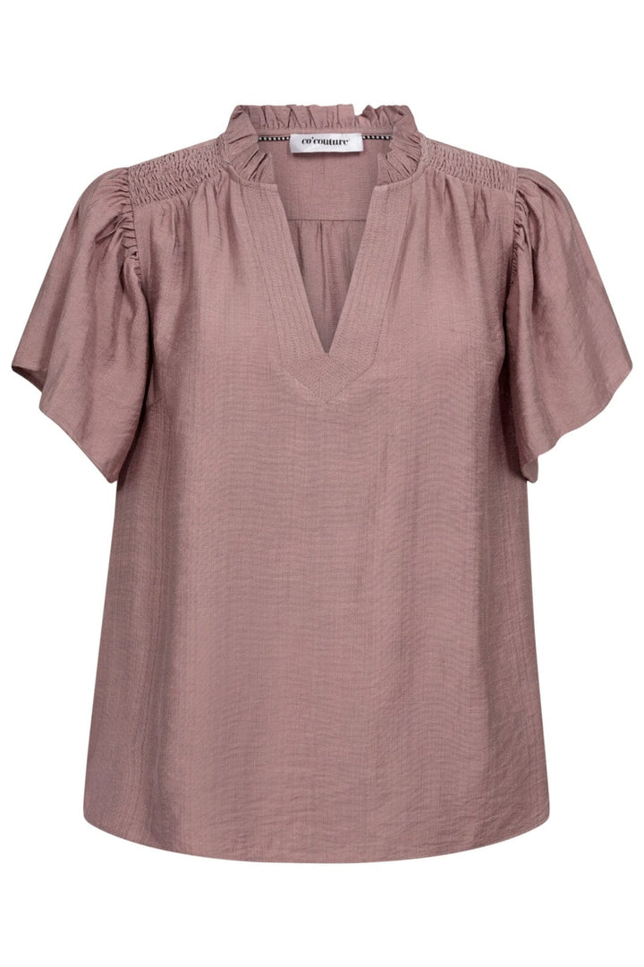 Co´Couture - Heracc Ss Frill Top 35703 - 103 - Old Rose Skjorter