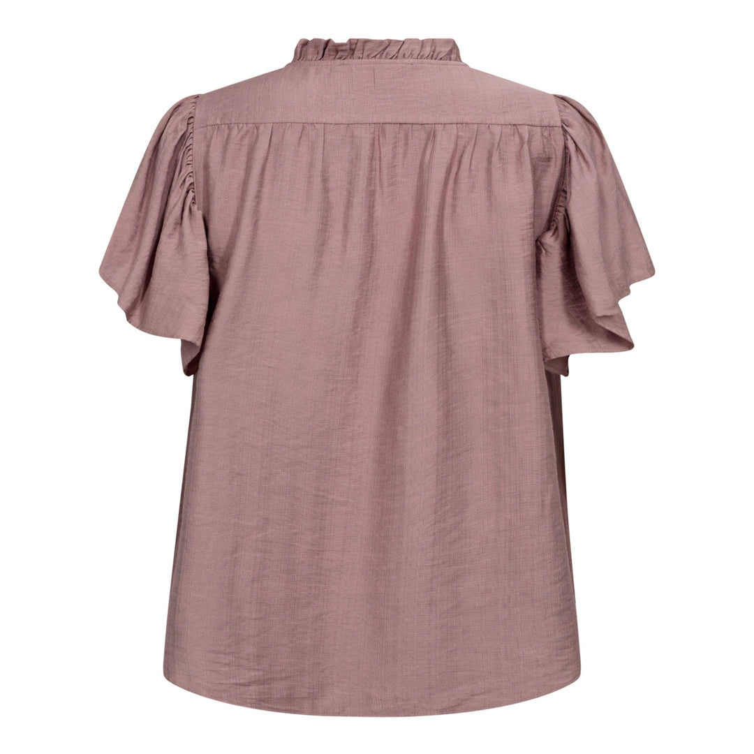 Co´Couture - Heracc Ss Frill Top 35703 - 103 - Old Rose Skjorter