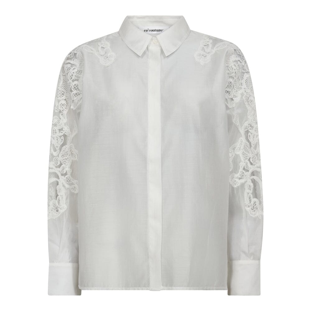Co´Couture - Kawacc Embroidery Shirt 35988 - 4000 - White Skjorter