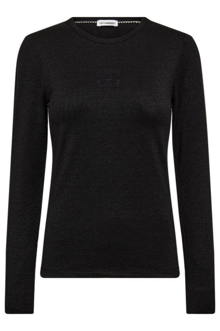 Co´Couture - Mannycc Lurex Emb L/S Tee 33210 - 96 - Black T-shirts