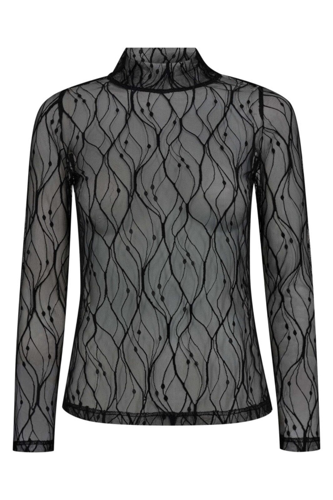 Co´Couture - Mercycc Mesh Turtleneck 33188 - 96 - Black
