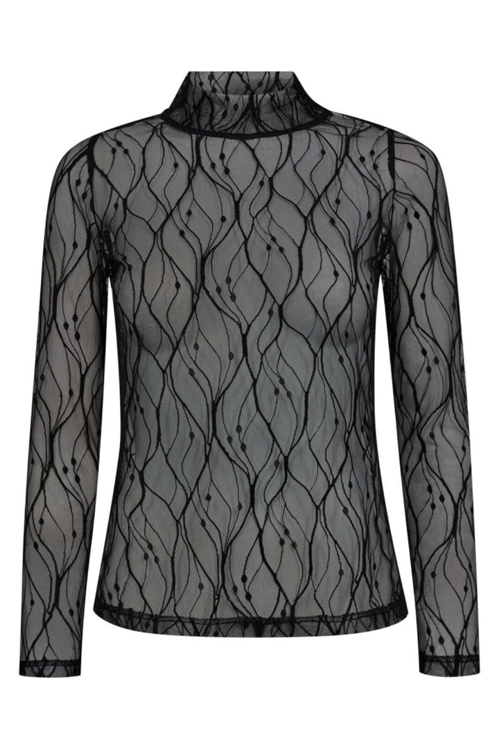 Co´Couture - Mercycc Mesh Turtleneck 33188 - 96 - Black