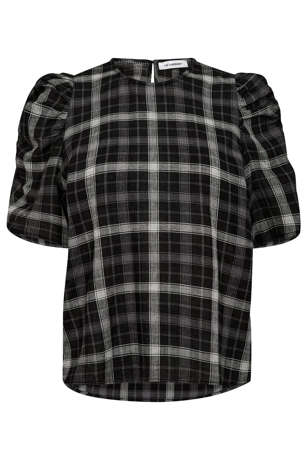 Co´Couture - Sallycc Check Ss Blouse 35881 - 96 - Black