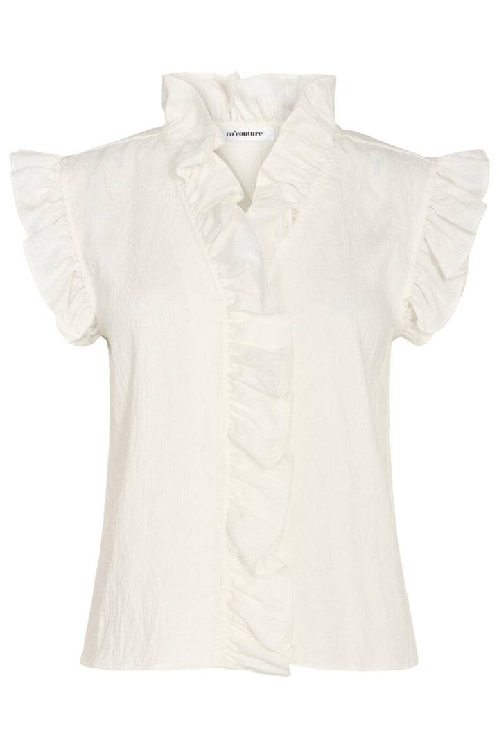 Co´couture - Suedacc Frill Top 35213 - 4000 White