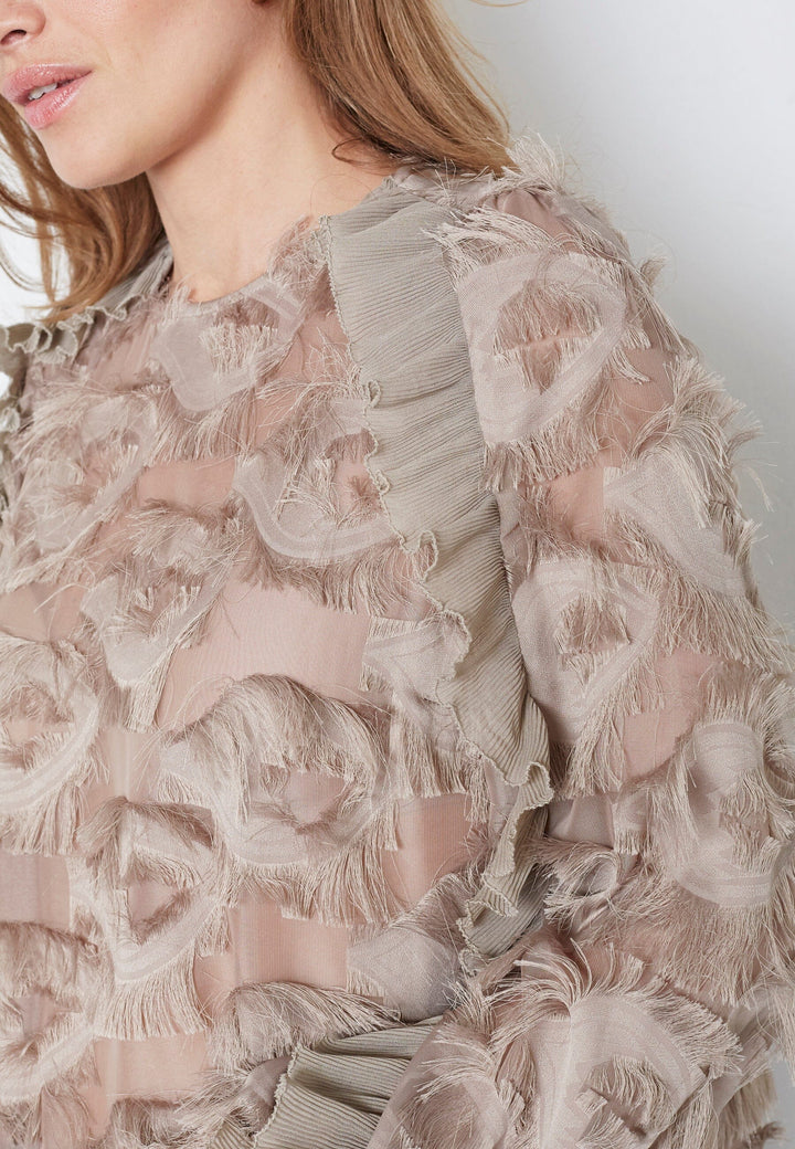 Co´Couture - Syracc Structure Blouse 35978 - 154 - Walnut Bluser