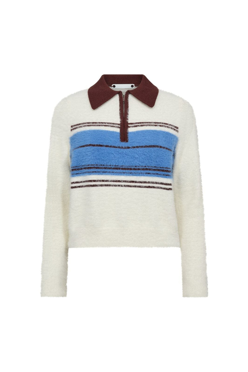 Co´Couture - Torycc Stripe Zip Knit 32198 - 11 - Off White