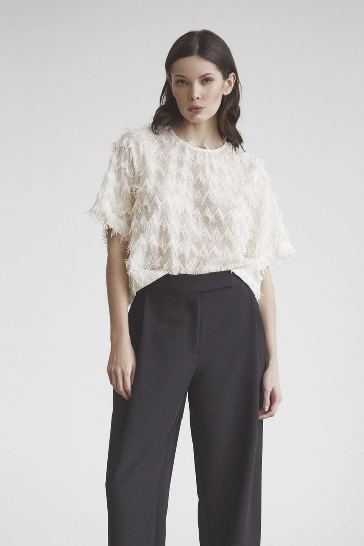 Co´Couture - Trianglecc Ss Blouse 35765 - 11 - Off White