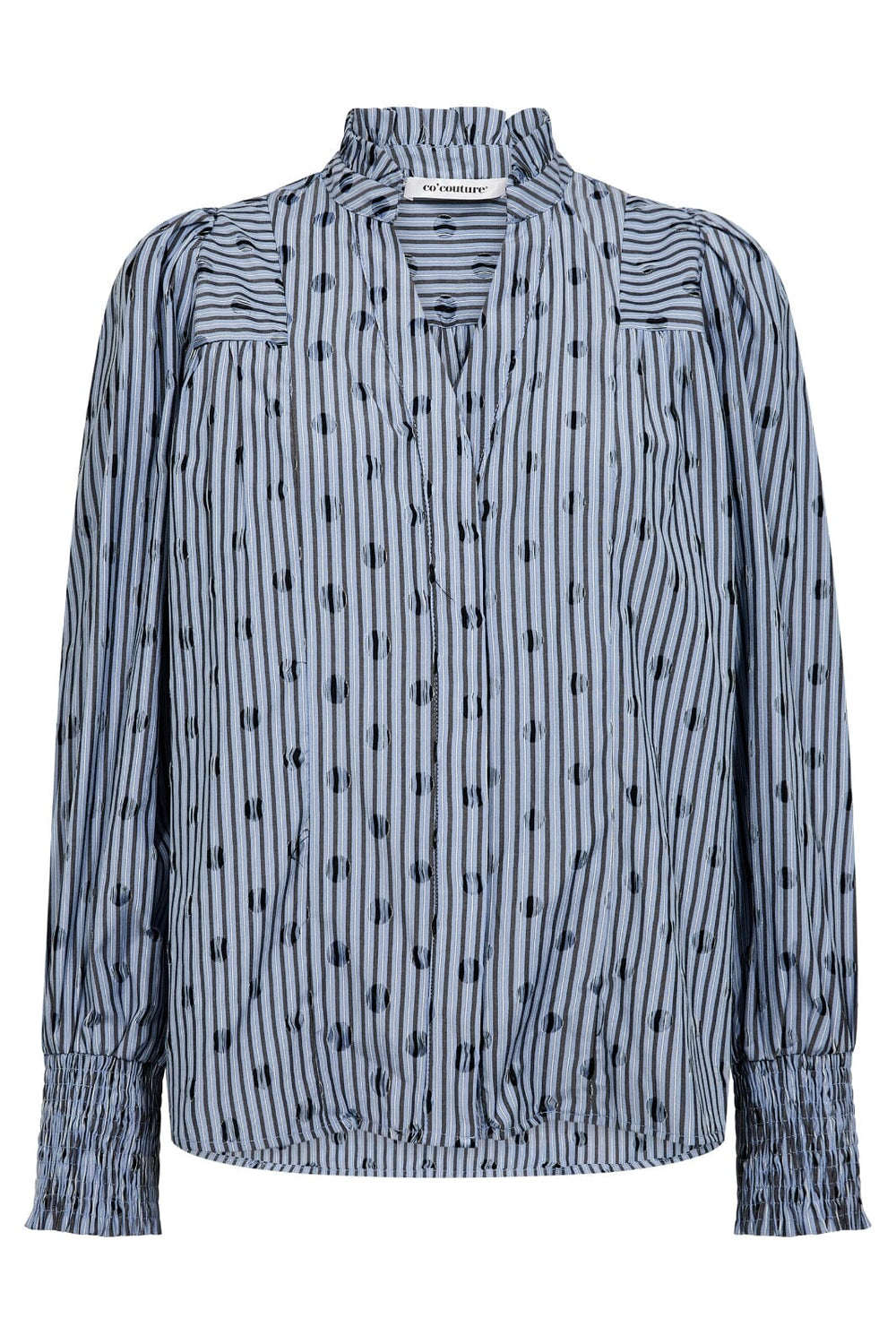 Co´Couture - Trixiecc Dot V-Shirt 35871 - 17 - Blue