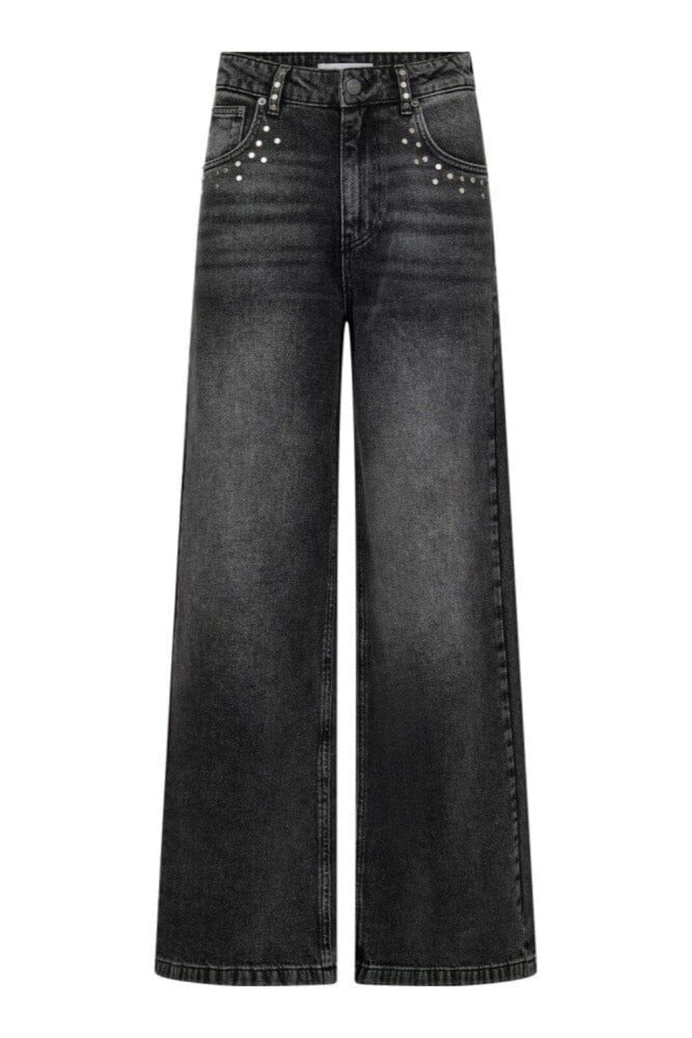 Co´Couture - Vickycc Stud Wide Jeans 31638 - 96 - Black Bukser