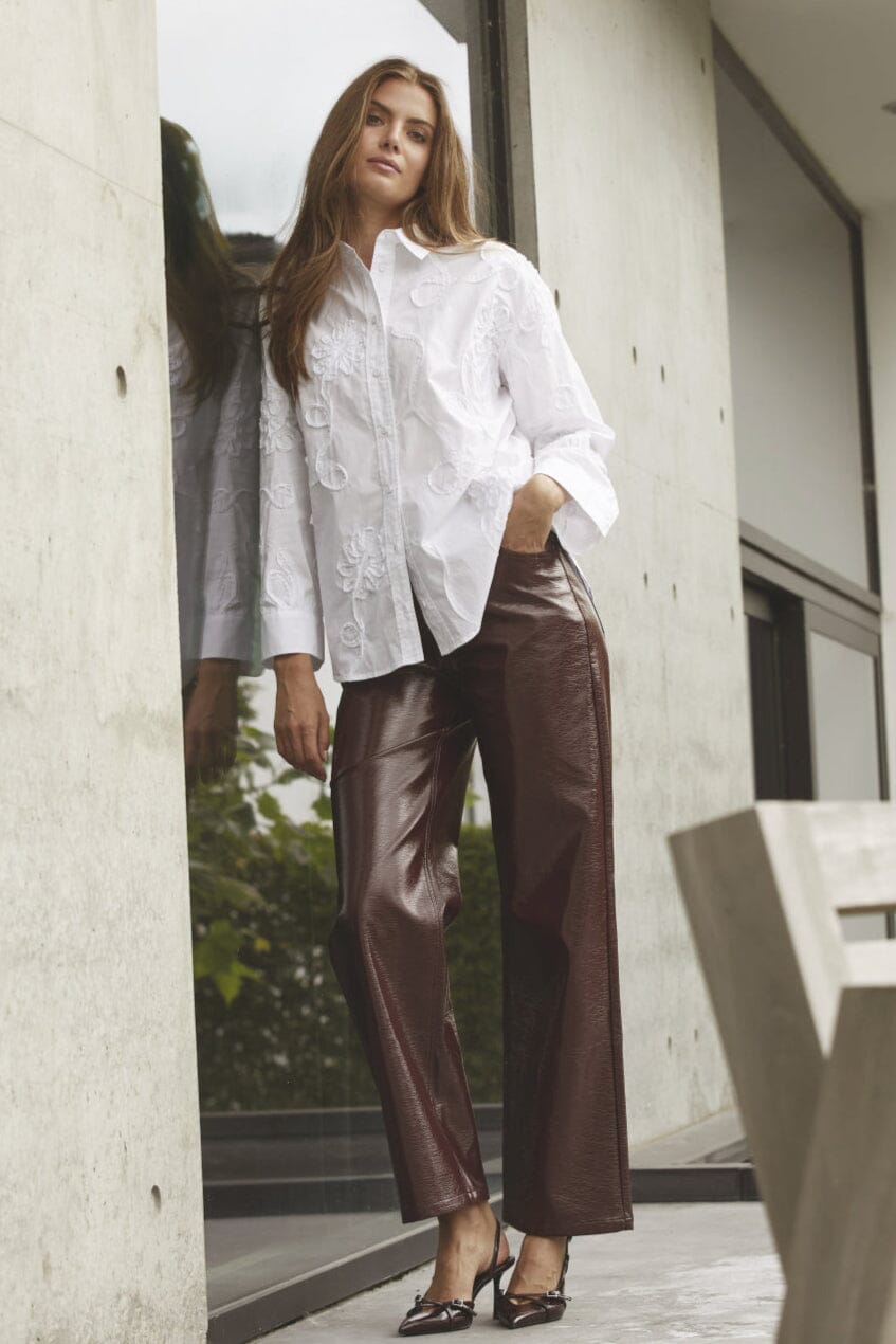 Co´Couture - Xaviercc Flower Shirt 45047 - 4000 - White Skjorter