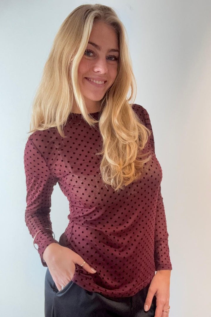 Continue - Annie Mesh Dott 15067 - Bordaux Dot Bluser