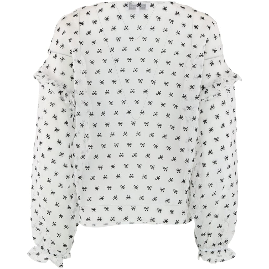 Continue - Jessy Bow - 021 021 White Ground W. Black Bluser